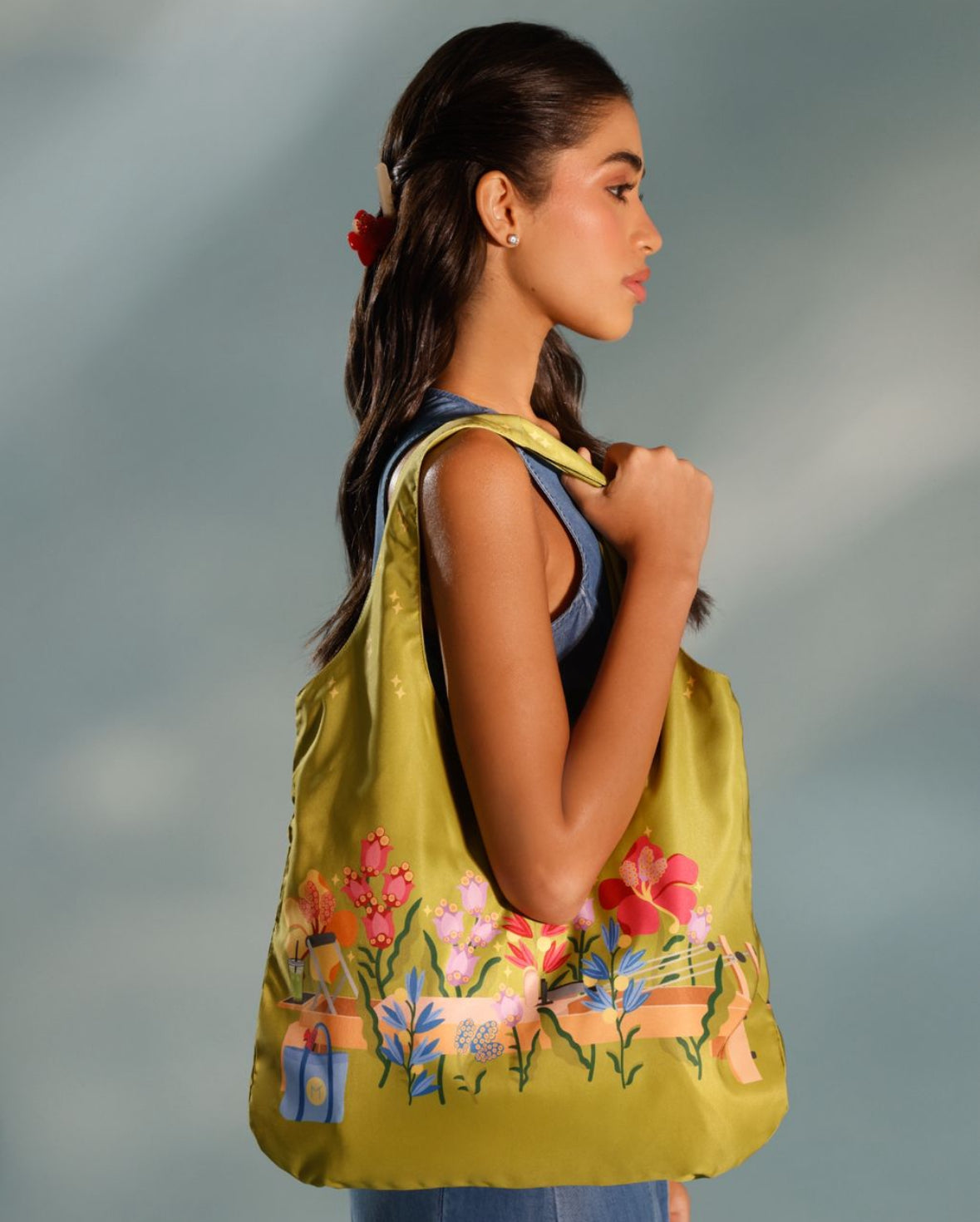 Pilates Bloom Tote Bag - Shiny